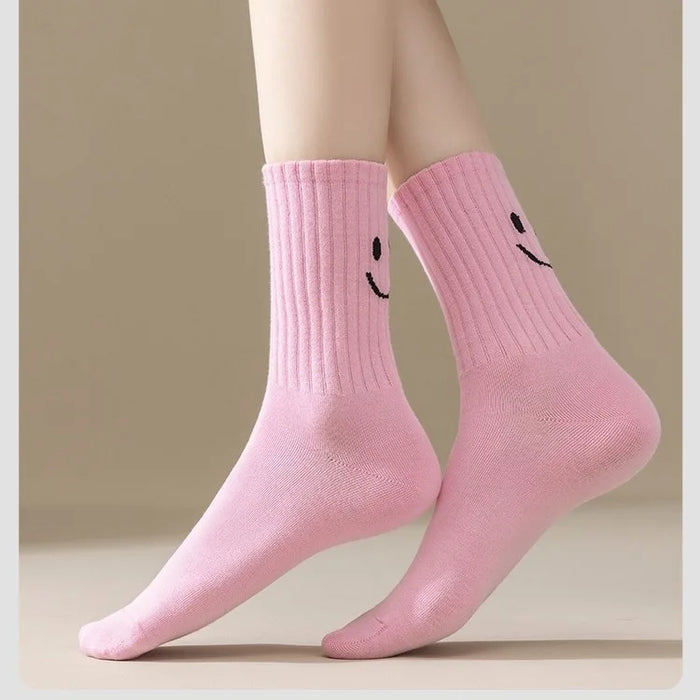 Smile Face Socks Women's Fashion Mid-Calf Socks