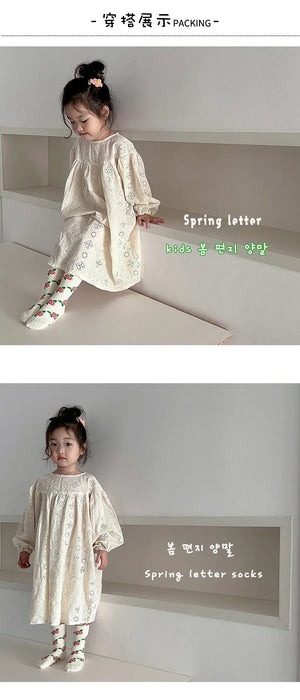 3paris Girls Fancy Lace Flower Pattern Socks