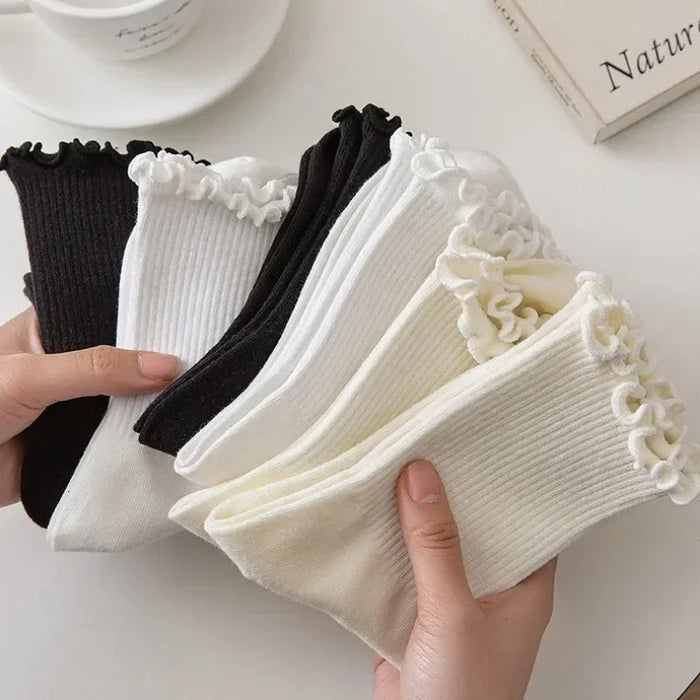 fashion-new-ruffle-socks-for-women-mid-crew-middles-tube-ankle-high-breathable-cotton-socks-black-white-beige-female-cute-sock