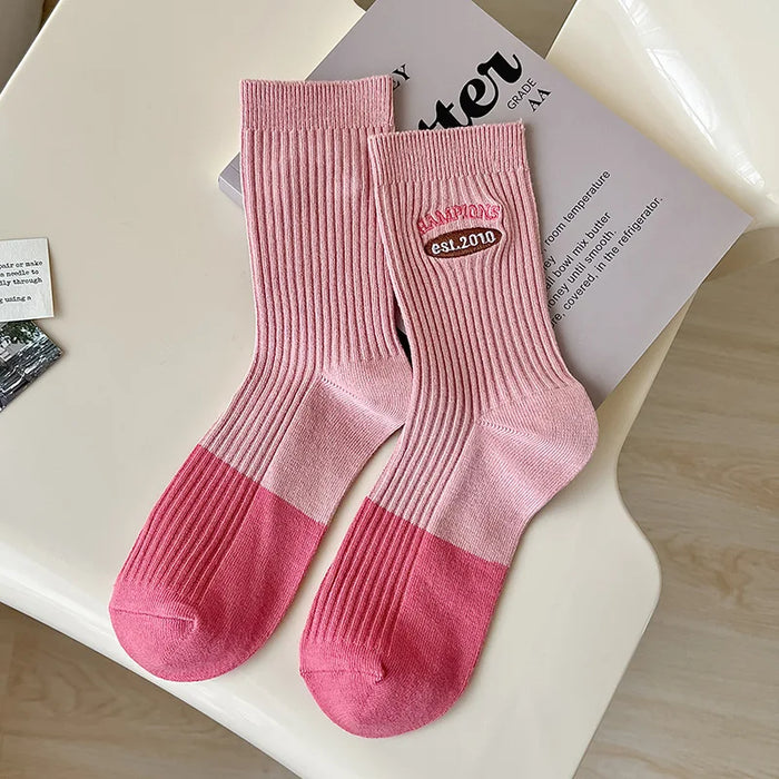 Embroidery Fashion Sports Women Socks Ins Designer
