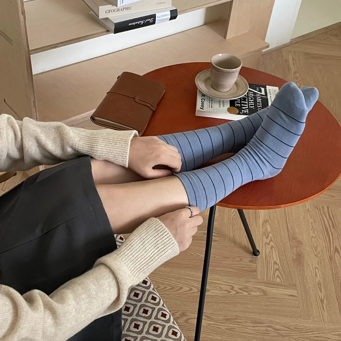 College Style Striped  Crew Socks Women Casual Fashion