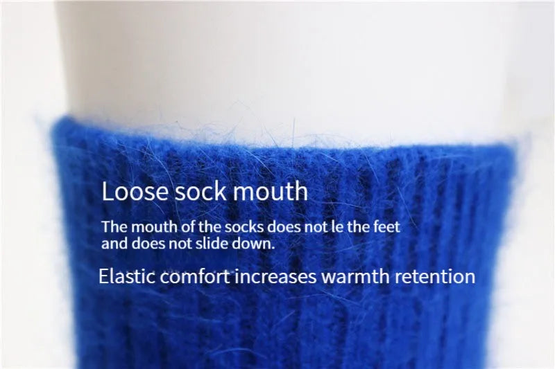 Thickened With Wool Warm Rabbit Hair Socks  Cashmere Stockings