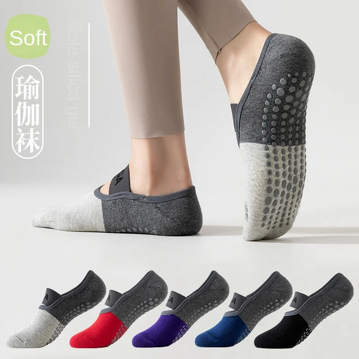 Patchwork colour pilates socks