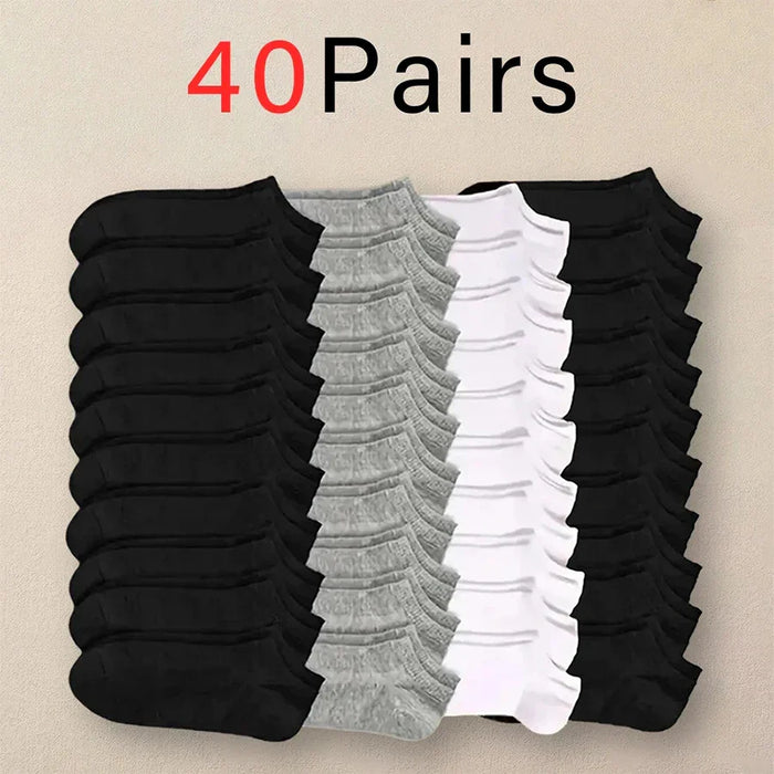 10-12-20-40-pairs-men-boat-socks-business-sport-sweat-absorption-mature-summer-autumn-solid-color-soft-non-pilling-ankle-socks