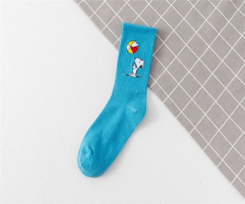 Snoopy Cartoon Cartoon Mid-tube Socks