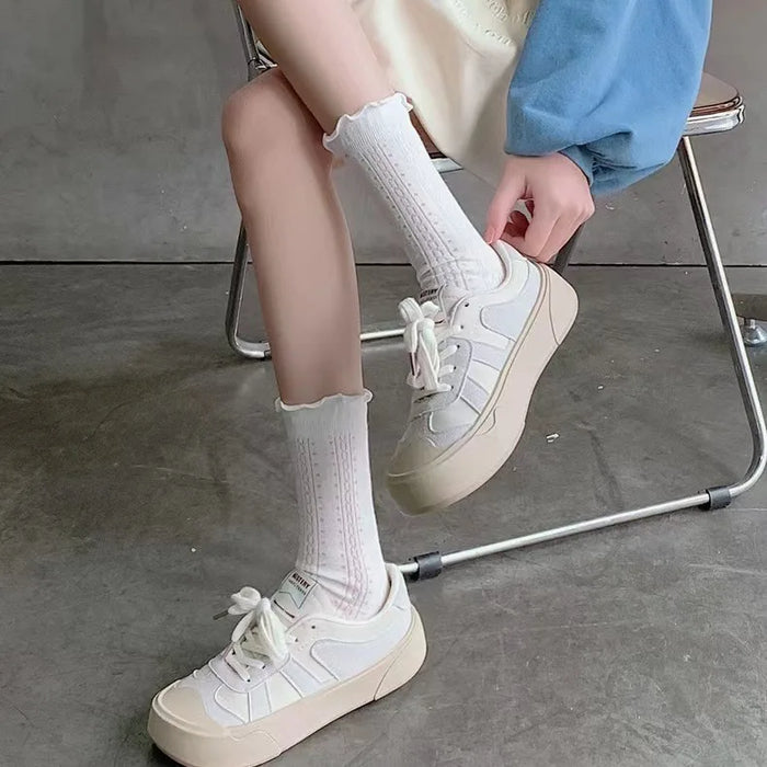 Lolita Women Hollow Out Breathable Mesh Lace Socks