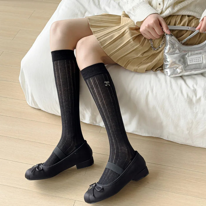 1/4pairs Women's Ballet  Bow Style Socks