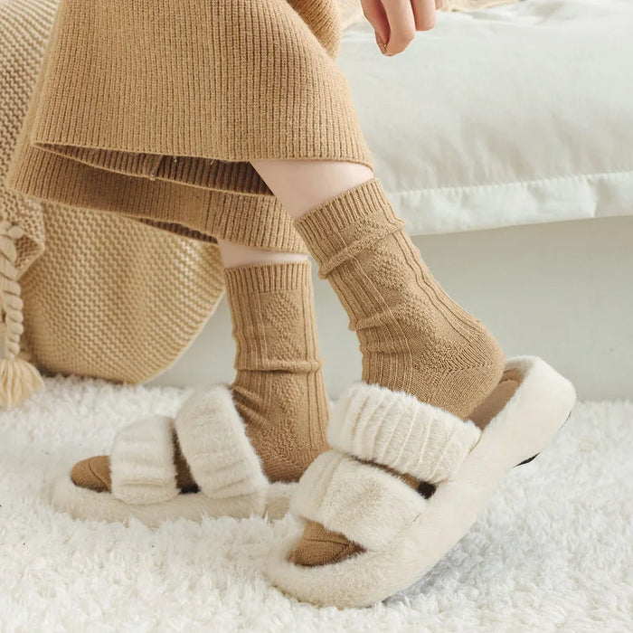 Warm Velvet Cashmere Wool Diamond Winter Socks