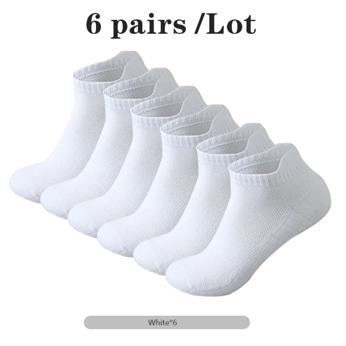 6 Pairs/Lot Men Running Socks Mesh Breathable Thin Sports Socks
