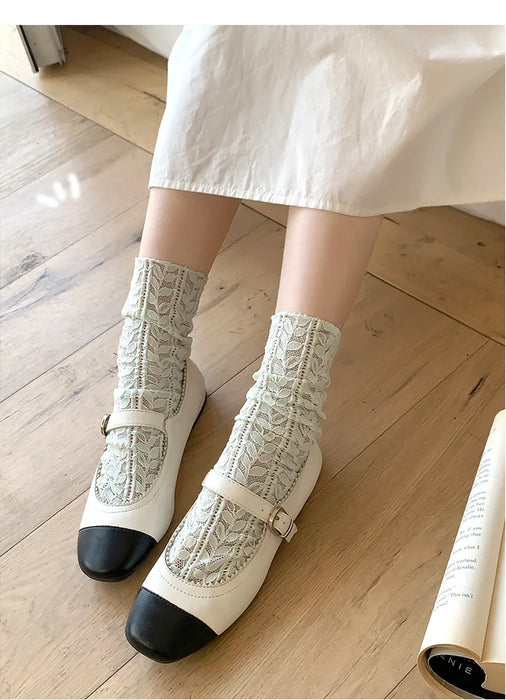 Summer Thin Hollow Breathable Loose Long Socks