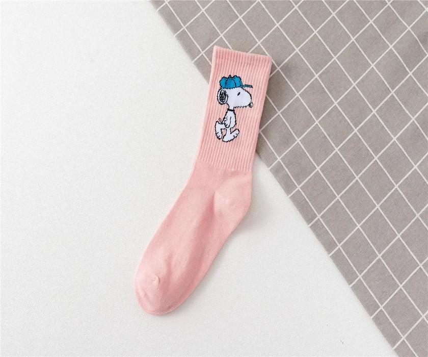 Snoopy Cartoon Cartoon Mid-tube Socks