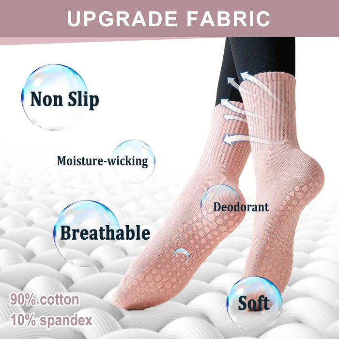 4-6 pairs of women's anti slip grip yoga Pilates ballet socks