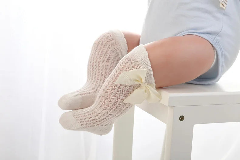 3Pairs/Lot Summer Baby Girls Bow Summer Socks