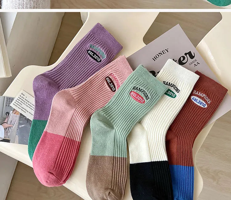Embroidery Fashion Sports Women Socks Ins Designer