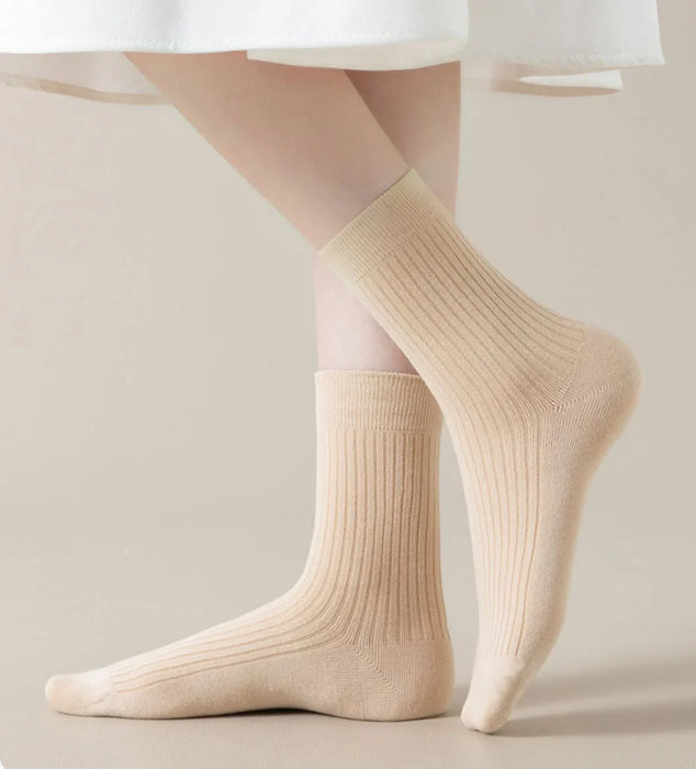 5-pairs-100-cotton-womens-socks-soft-casual-solid-color-middle-tube-socks-women-new-spring-high-quality-socks