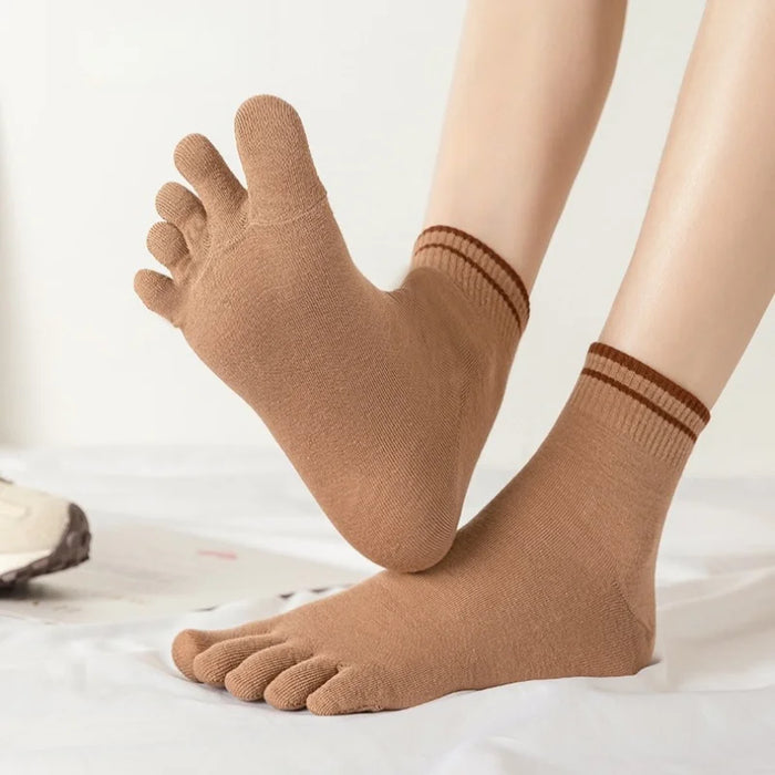 1/4/5 Pairs Women's Five Finger Cotton Socks