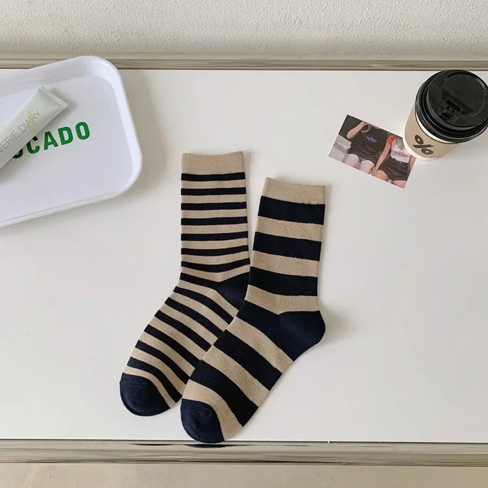 Combed Cotton Striped Socks