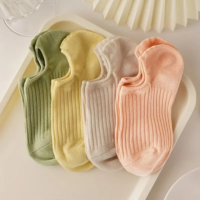 4-10-pairs-of-womens-socks-cream-thin-boat-socks-solid-color-non-slip-shallow-socks-simple-ins-tide-spring-and-summer-invisible