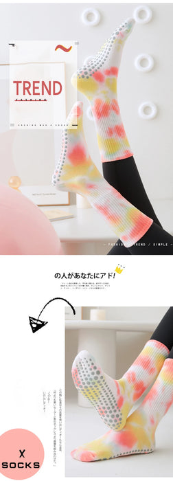 3 Pairs Non-Slip Yoga Socks for Women Colorful Gradient