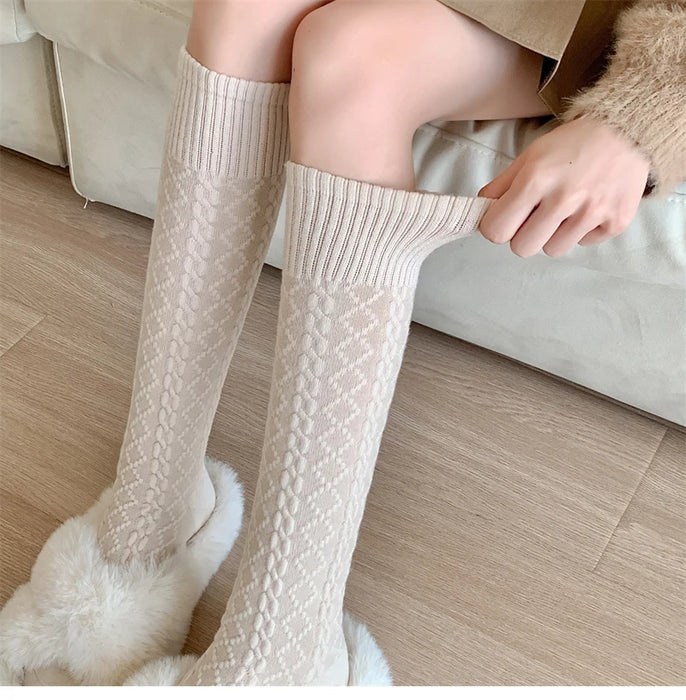 Retro Women Stockings High Quality Japanese Style Knee High Socks
