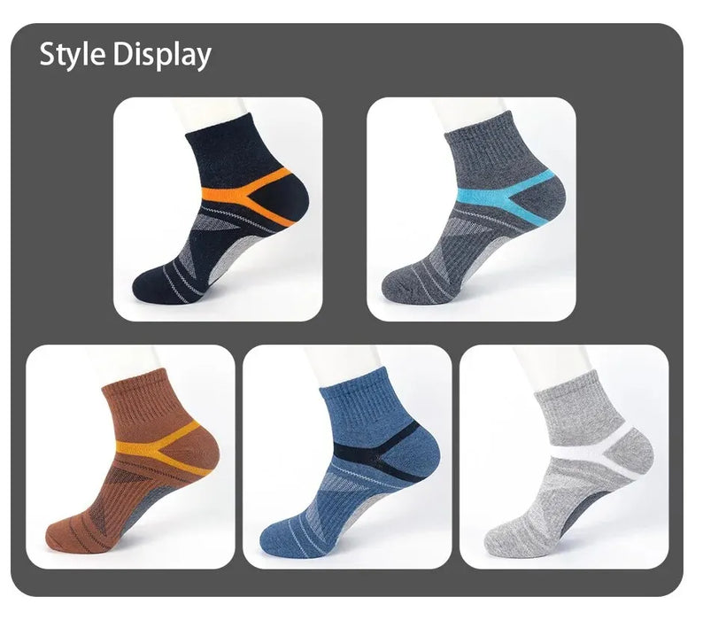 5 Pairs of  Outdoor Cycling Running Cotton Mid-calf Socks