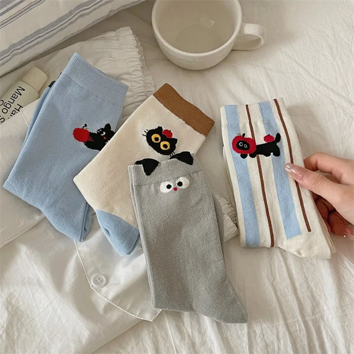 Long Preppy Style Cartoon Socks