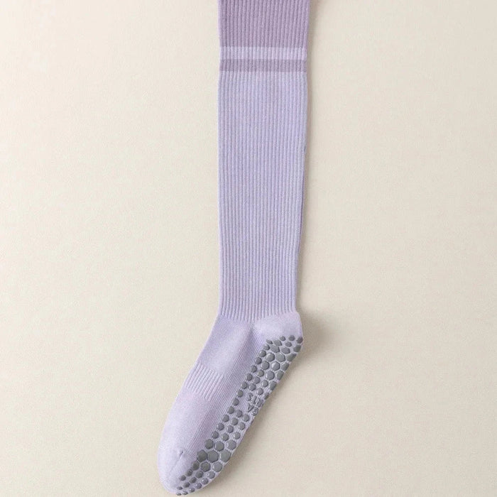 2-pairs-grip-pilates-socks-women-non-slip-yoga-fitness-calf-compression-socks-high-quality-cotton-running-sports-socks-ladies