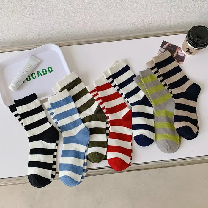 Combed Cotton Striped Socks