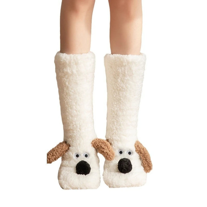 Winter Velvet Coral Fleece Socks Sleep Home Slippers Snow Socks