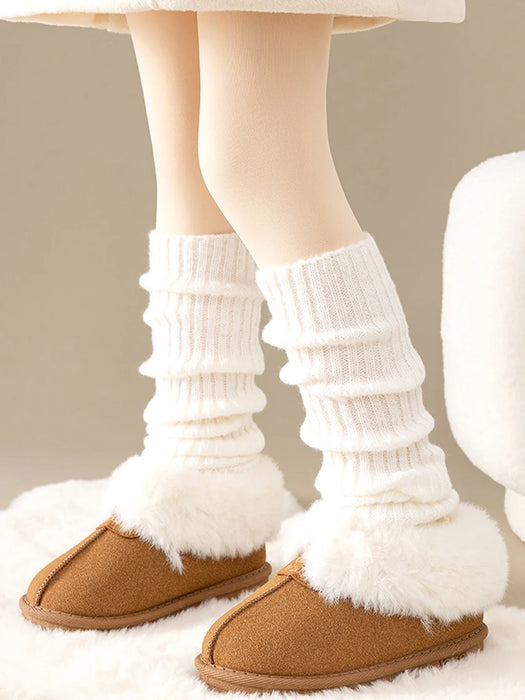4-pairs-ladies-solid-color-vertical-stripes-warm-over-knee-socks-jk-fashion-autumn-winter-collection-simple-design