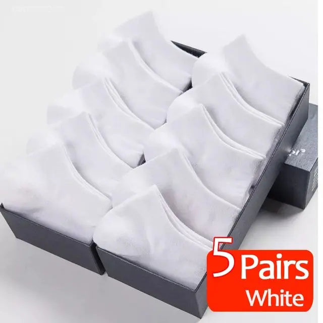 5pairs-mens-socks-boat-black-business-solid-color-breathable-comfortable-high-quality-ankle