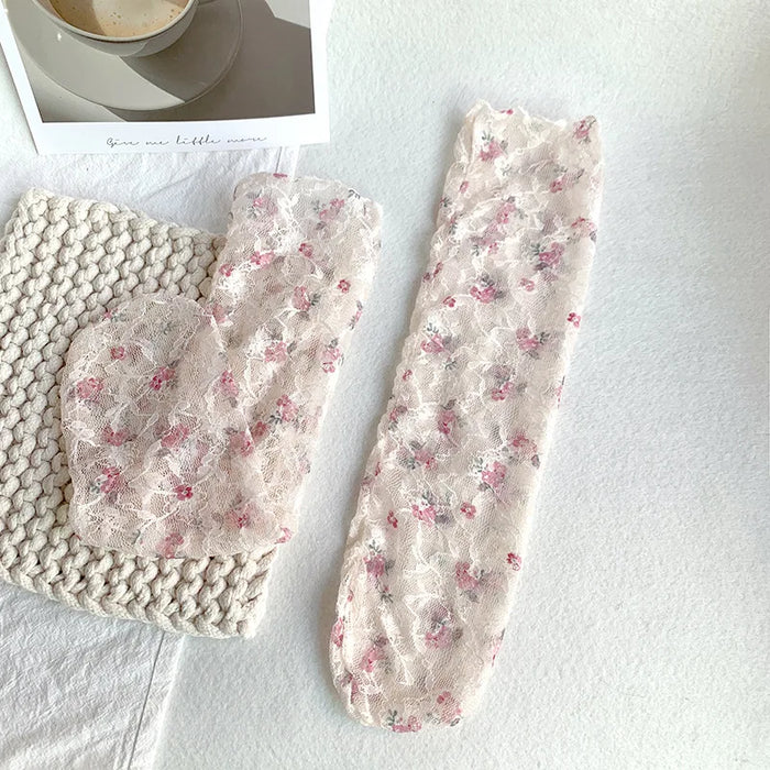 Lace Flower Loose Long Socks