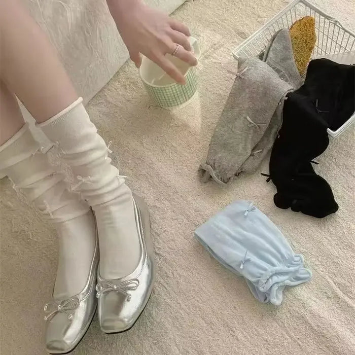 1/2 pairs  Japanese Style Bandage Bowknot Sock