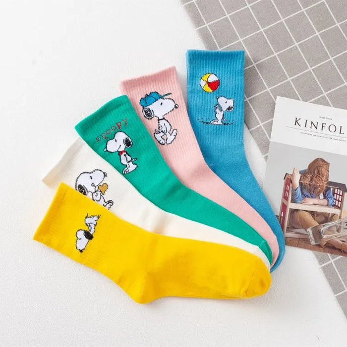 Snoopy Cartoon Cartoon Mid-tube Socks