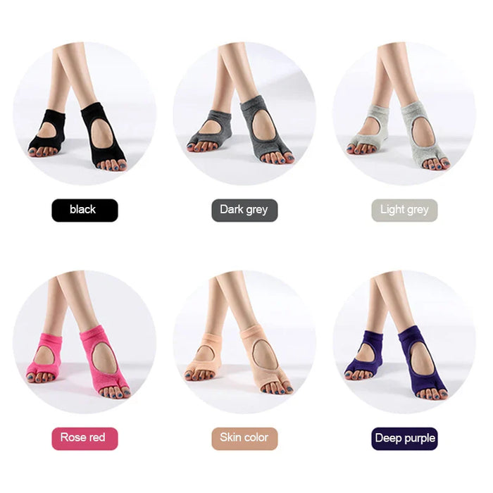 women-two-toes-yoga-socks-ballet-dance-half-fingers-sock-slippers-quick-dry-breathable-non-slip-silicone-sport-pilates-socks