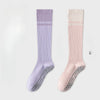 2-pairs-grip-pilates-socks-women-non-slip-yoga-fitness-calf-compression-socks-high-quality-cotton-running-sports-socks-ladies