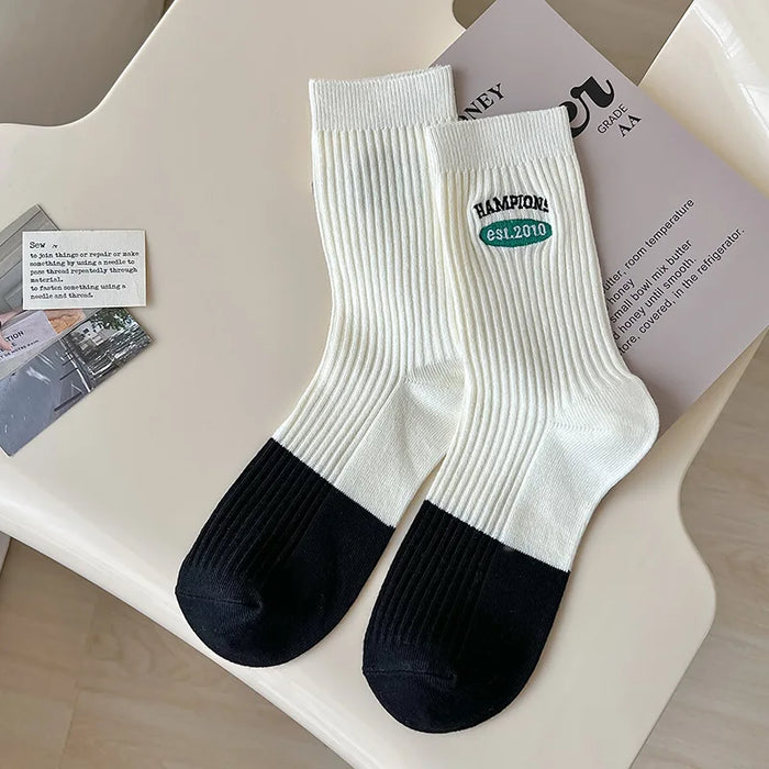 Embroidery Fashion Sports Women Socks Ins Designer