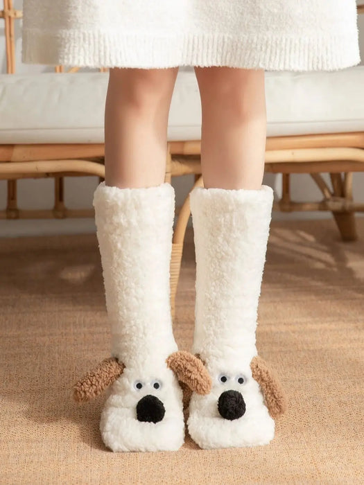 Winter Velvet Coral Fleece Socks Sleep Home Slippers Snow Socks