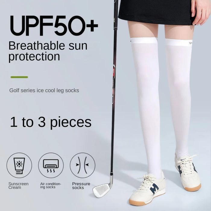 Ice Silk Sunscreen High Sports Pressure Socks