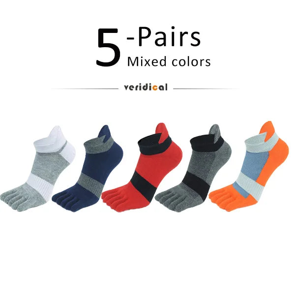 5 Pairs Five Finger Ankle Sport Socks