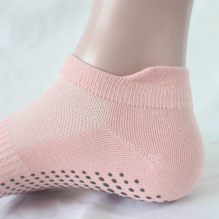 women-yoga-socks-sports-anti-slip-silicone-fitness-professional-training-running-pilates-protecting-heel-ear-short-socks-cotton