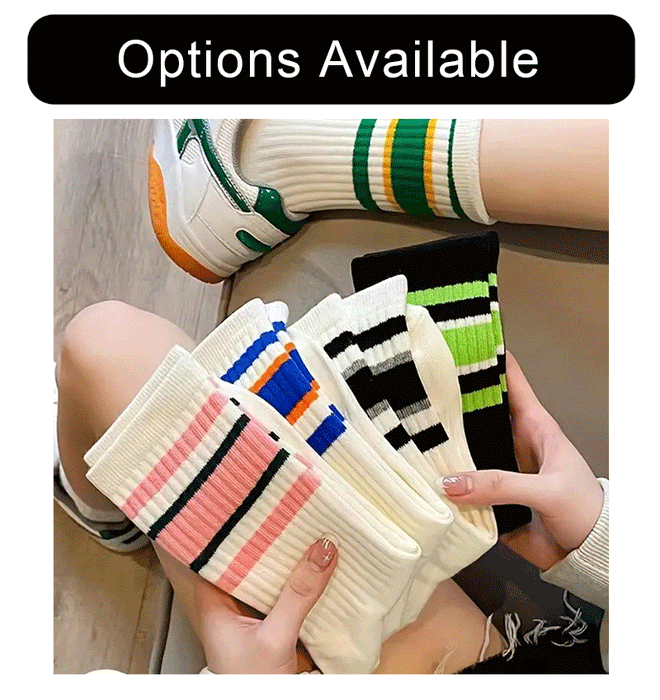 5 Pairs Women's  Simple Colorful Striped Socks