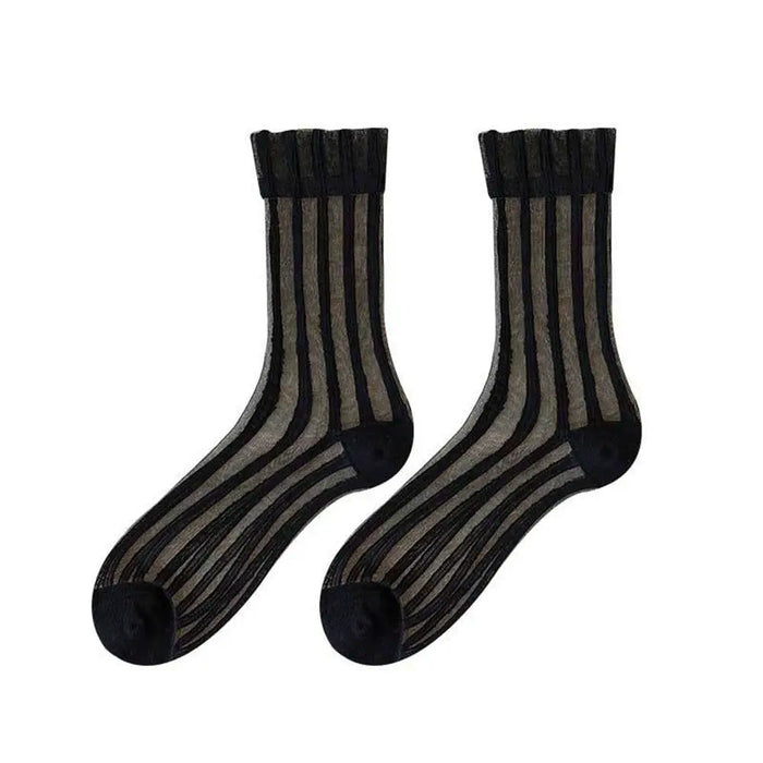 ultra-thin-cute-mesh-summer-transparent-for-women-glass-silk-socks-female-hosiery-striped-socks-middle-tube-socks