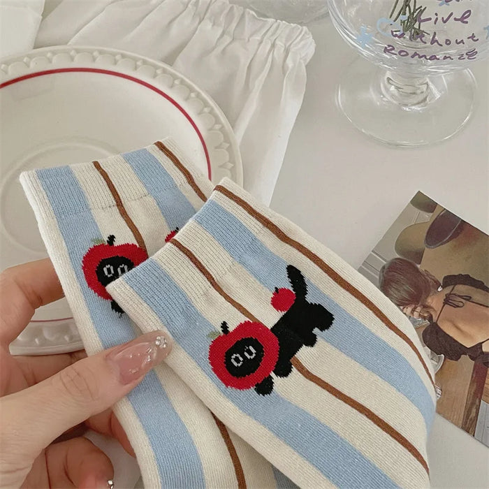 Long Preppy Style Cartoon Socks