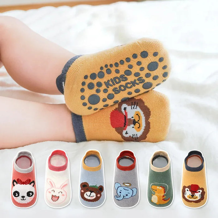 6 Pairs Cartoon Animal Pattern Comfy Breathable Baby Socks