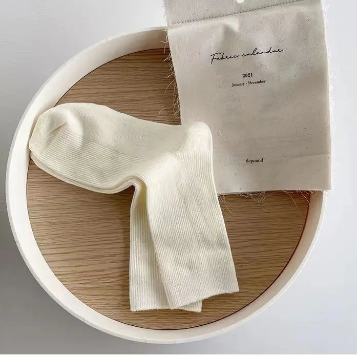 cream-jk-socks-womens-spring-summer-middle-tube-long-loose-socks-thin-solid-color-japanese-versatile-black-lolita-stacked-socks