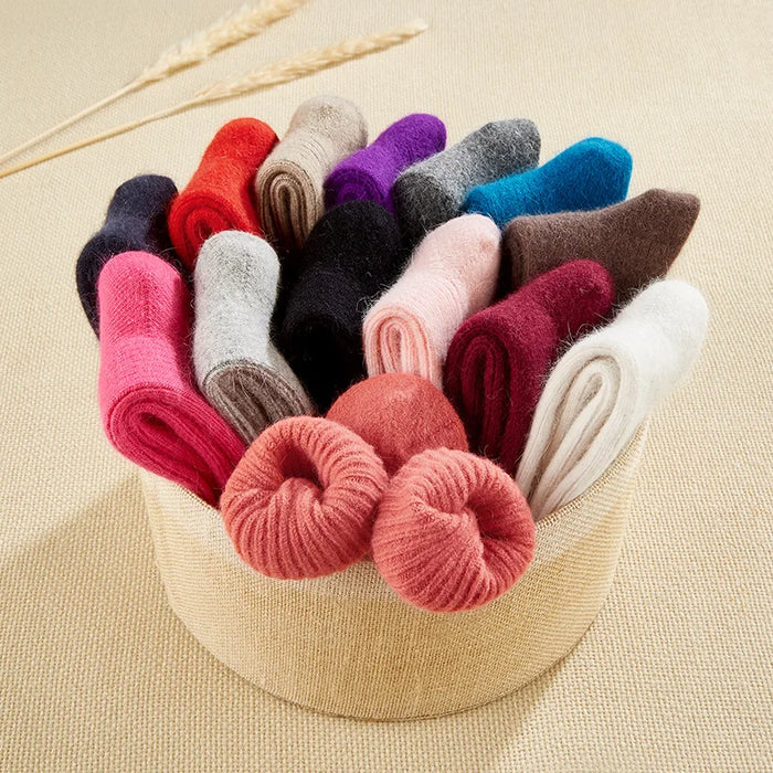 Thickened With Wool Warm Rabbit Hair Socks  Cashmere Stockings