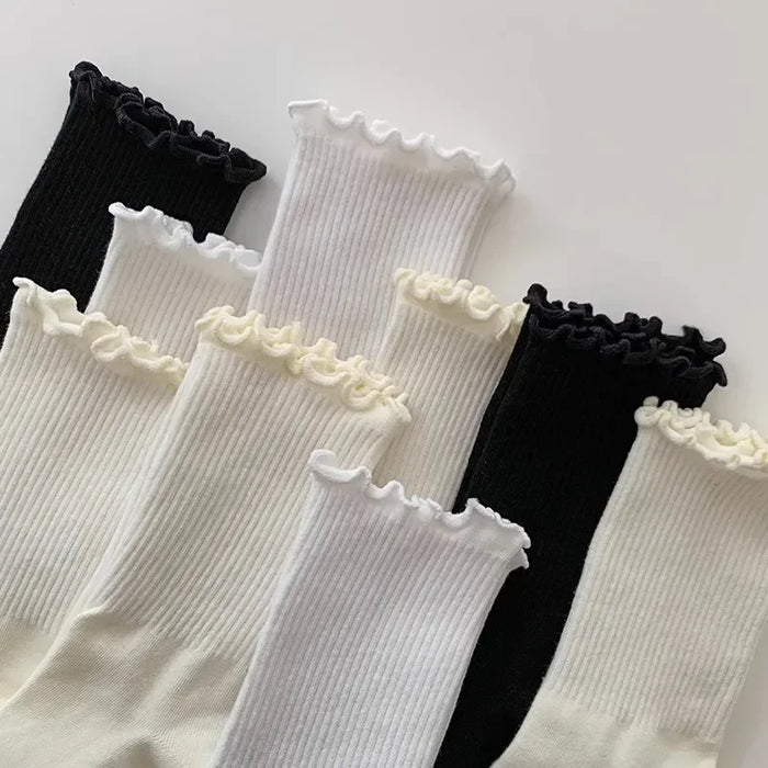 fashion-new-ruffle-socks-for-women-mid-crew-middles-tube-ankle-high-breathable-cotton-socks-black-white-beige-female-cute-sock