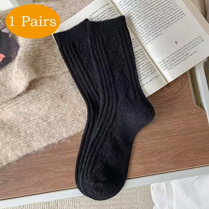 Warm Velvet Cashmere Wool Diamond Winter Socks
