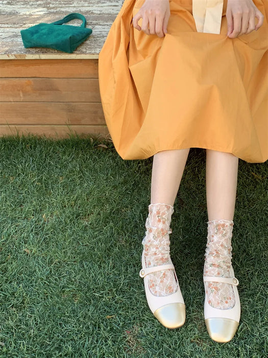 Lace Flower Loose Long Socks